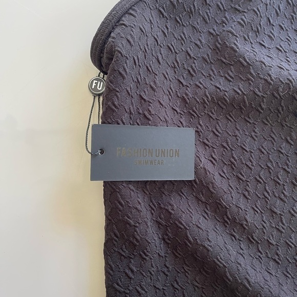 Fashion Union One Shoulder Ruched Swimsuit - US 10 - Picture 5 of 7